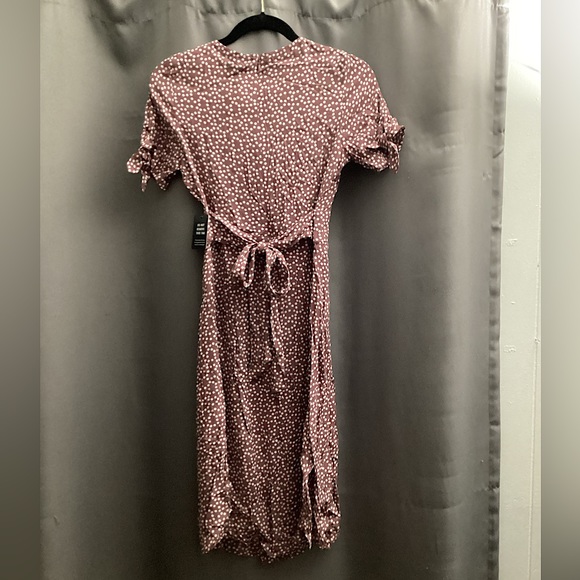 Express polka dot pink midi dress size XS - Picture 2 of 5